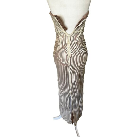Michael Costello x REVOLVE Opal Midi Dress in Ivory Beige XSmall New Womens - Picture 7 of 9